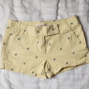 J. Crew Yellow Anchor Print Shorts Size 6